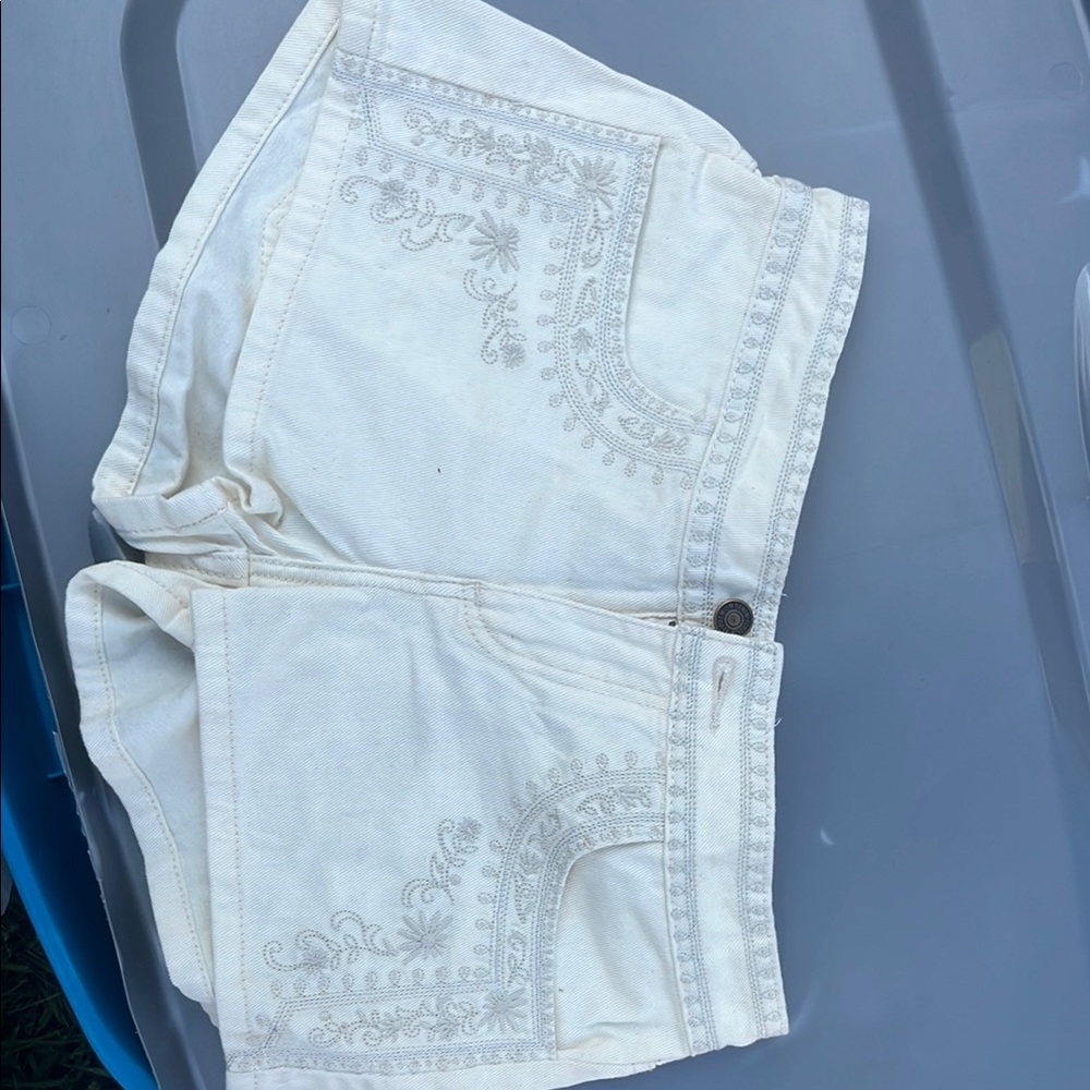 Forever 21 White Jean Shorts